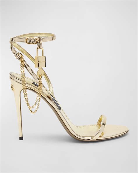 dolce gabbana lock key heels|Dolce&Gabbana Metallic Key And Lock Stiletto Sandals.